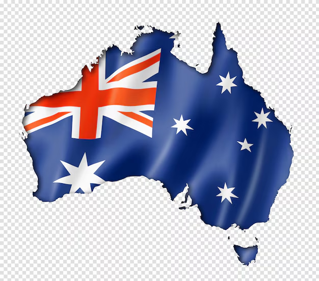 Australia flag map